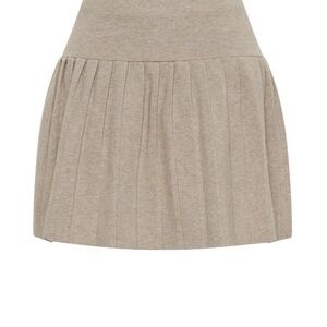 Meshki Beverly Knit Pleated Mini Skirt - Oak